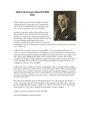 A preview of a PDF biography for Dewis, Frederick Sayre
